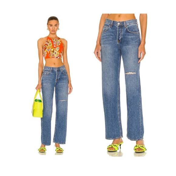 GRLFRND The Bella Low Rise Boyfriend Jeans in Fairfax Size 31 - Picture 1 of 8